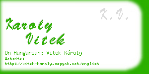 karoly vitek business card